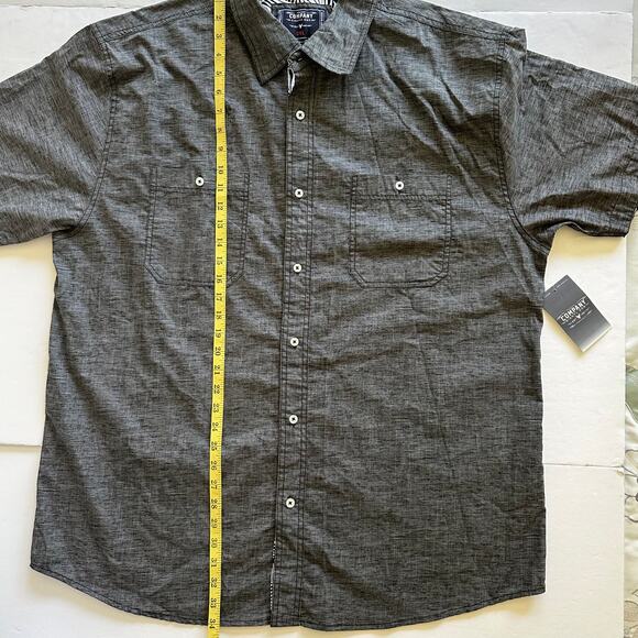 NEW Company Eighty One Button Down Shirt Short Sleeve Flip Cuff Sleeve Black 3XL - Picture 12 of 12